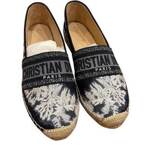 Dior Navy-White Granville Espadrille Flats